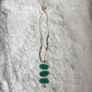 Kendra Scott Silver Necklace with Green Accents